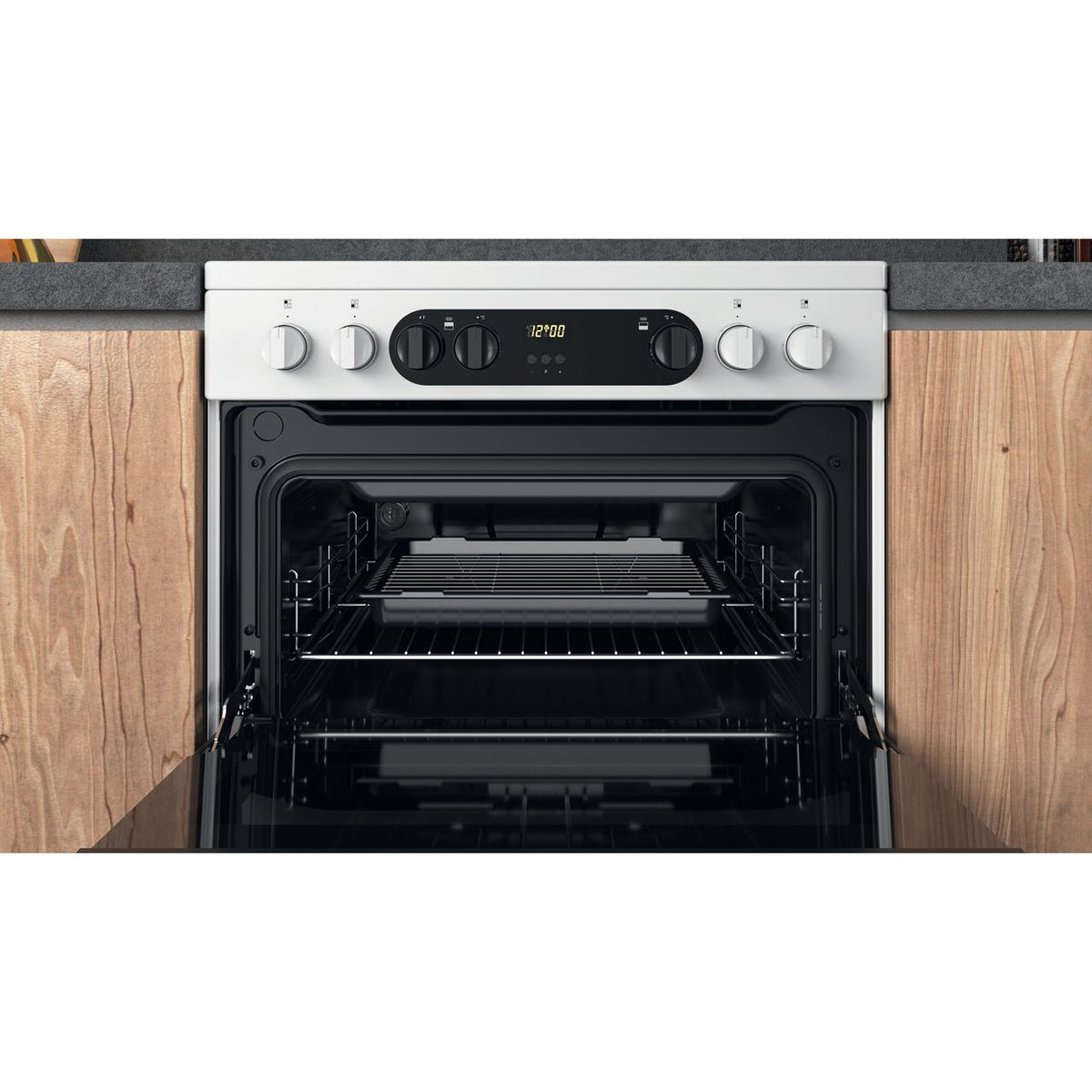 Hotpoint HDM67V9CMW-U Electric Cooker with Ceramic Hob - White - A-A Rated