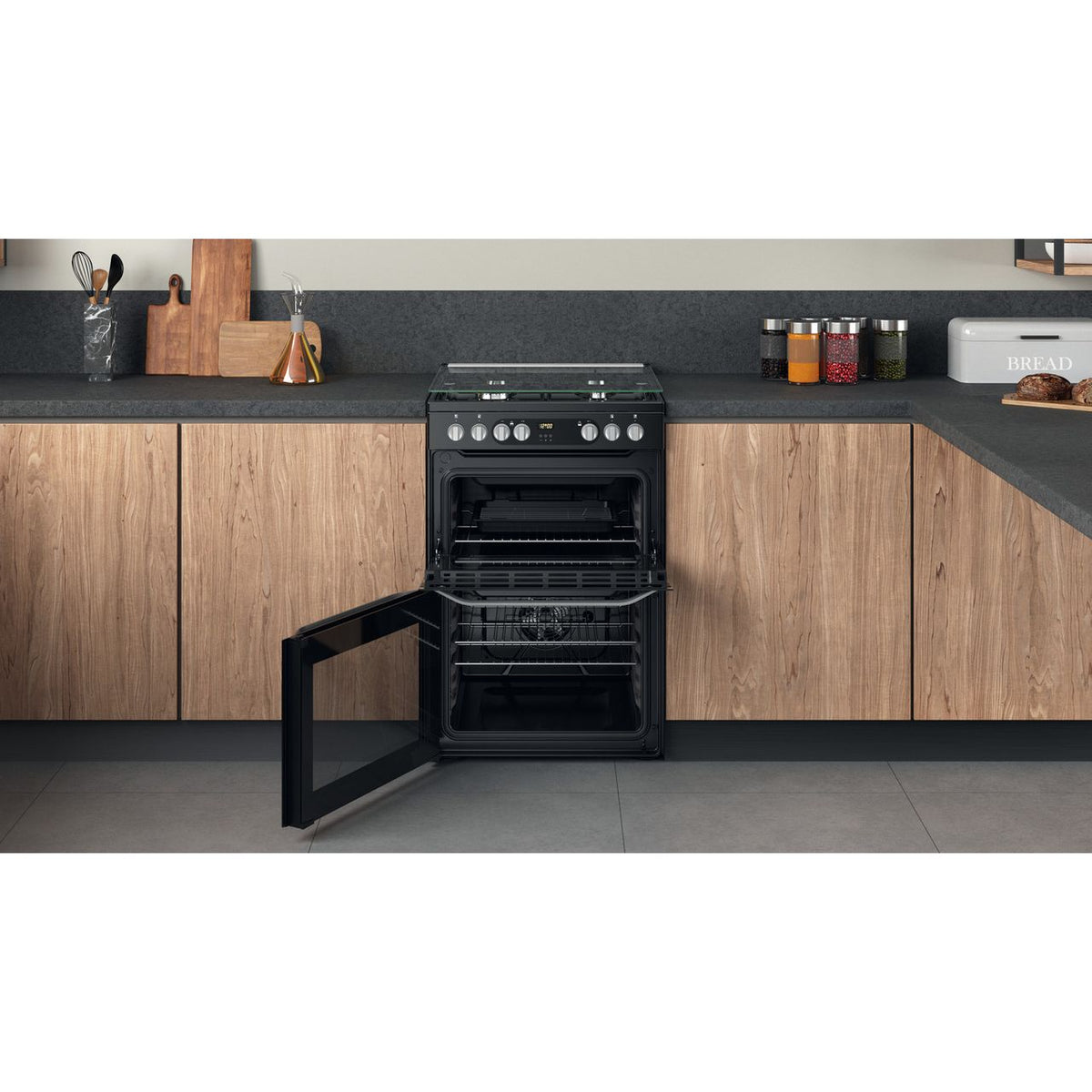 Hotpoint HDM67G9C2CB-UK Dual Fuel Cooker - Black - A-A Rated