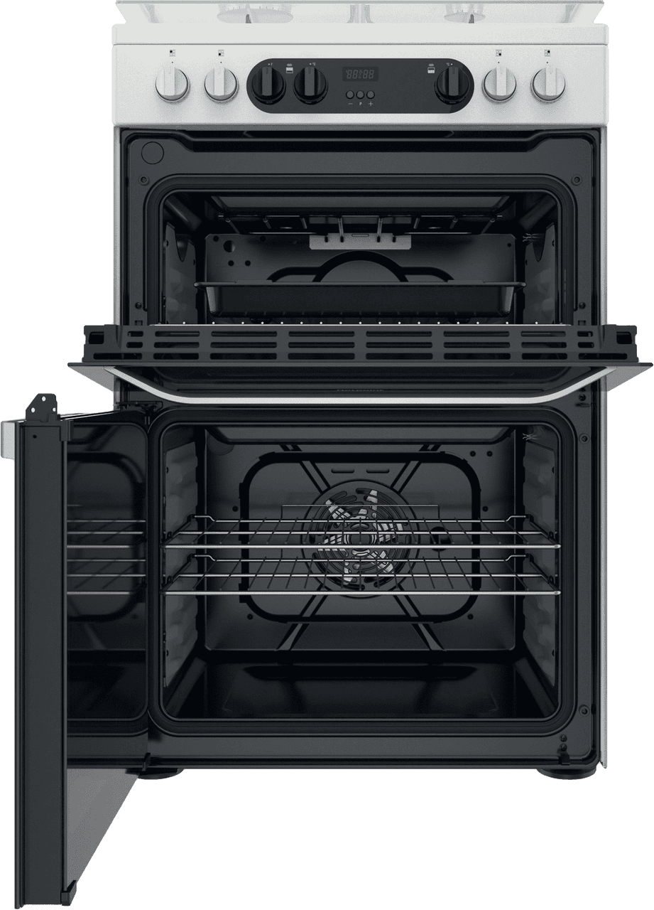 Hotpoint HDM67G9C2CW-UK Dual Fuel Cooker - White - A-A Rated