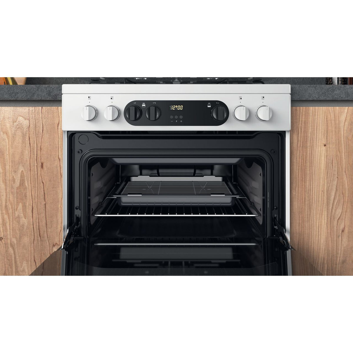 Hotpoint HDM67G9C2CW-UK Dual Fuel Cooker - White - A-A Rated