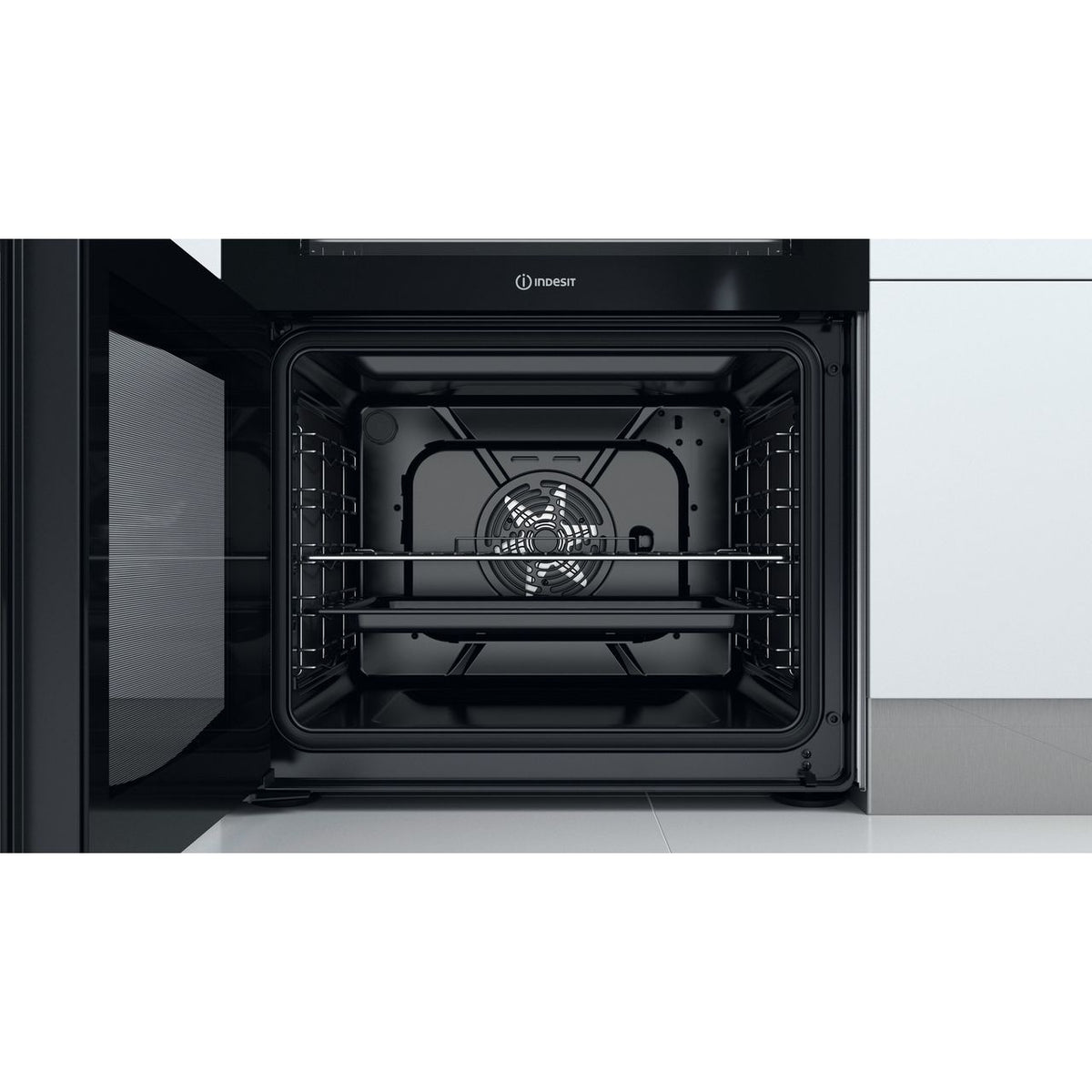 Indesit ID67V9HCX-UK Electric Cooker with Ceramic Hob - Silver - A-A Rated