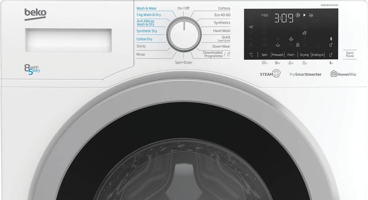 Beko WDEX8540430W 8Kg - 5Kg Washer Dryer with 1400 rpm - White - D Rated