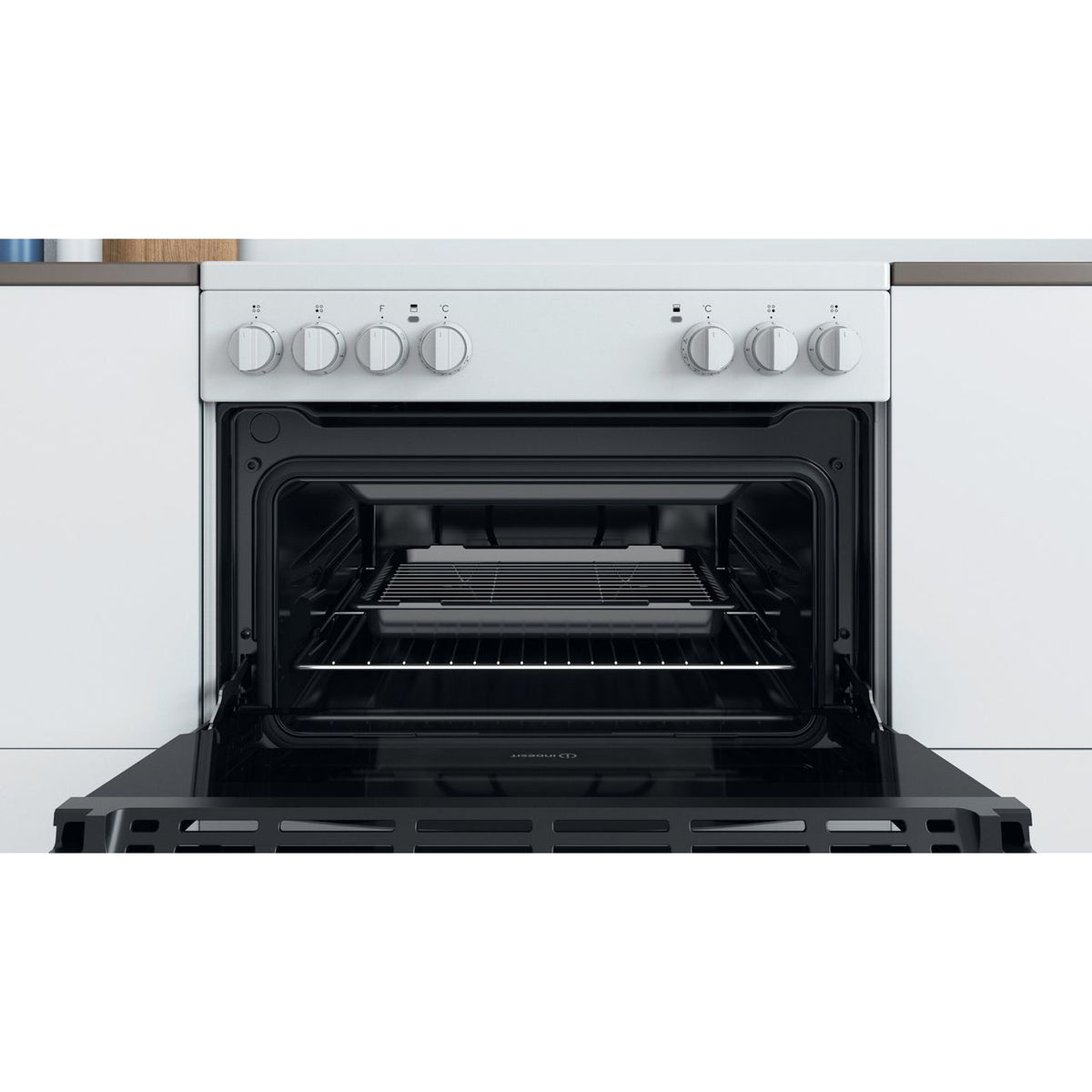 Indesit ID67V9KMW-UK Electric Cooker with Ceramic Hob - White - A-A Rated