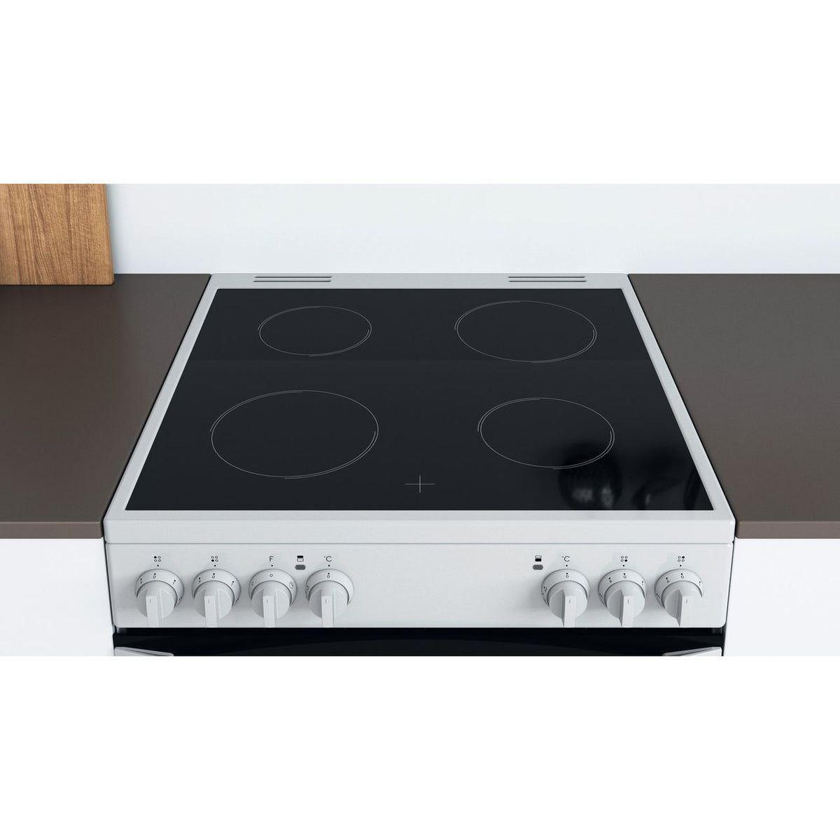 Indesit ID67V9KMW-UK Electric Cooker with Ceramic Hob - White - A-A Rated