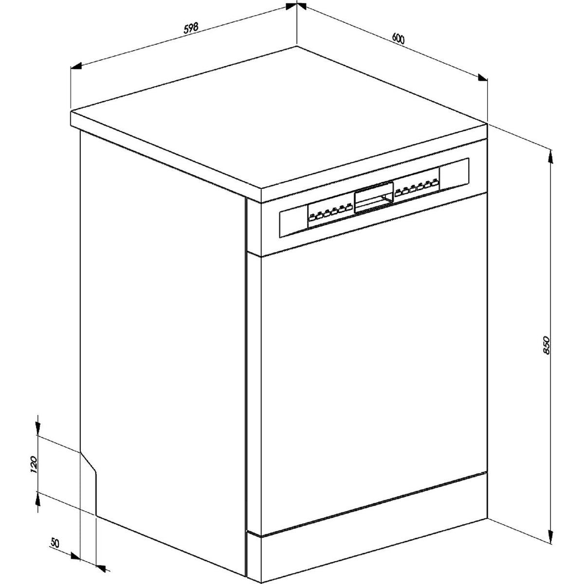 Smeg DF344BX Standard Dishwasher - Silver - B Rated