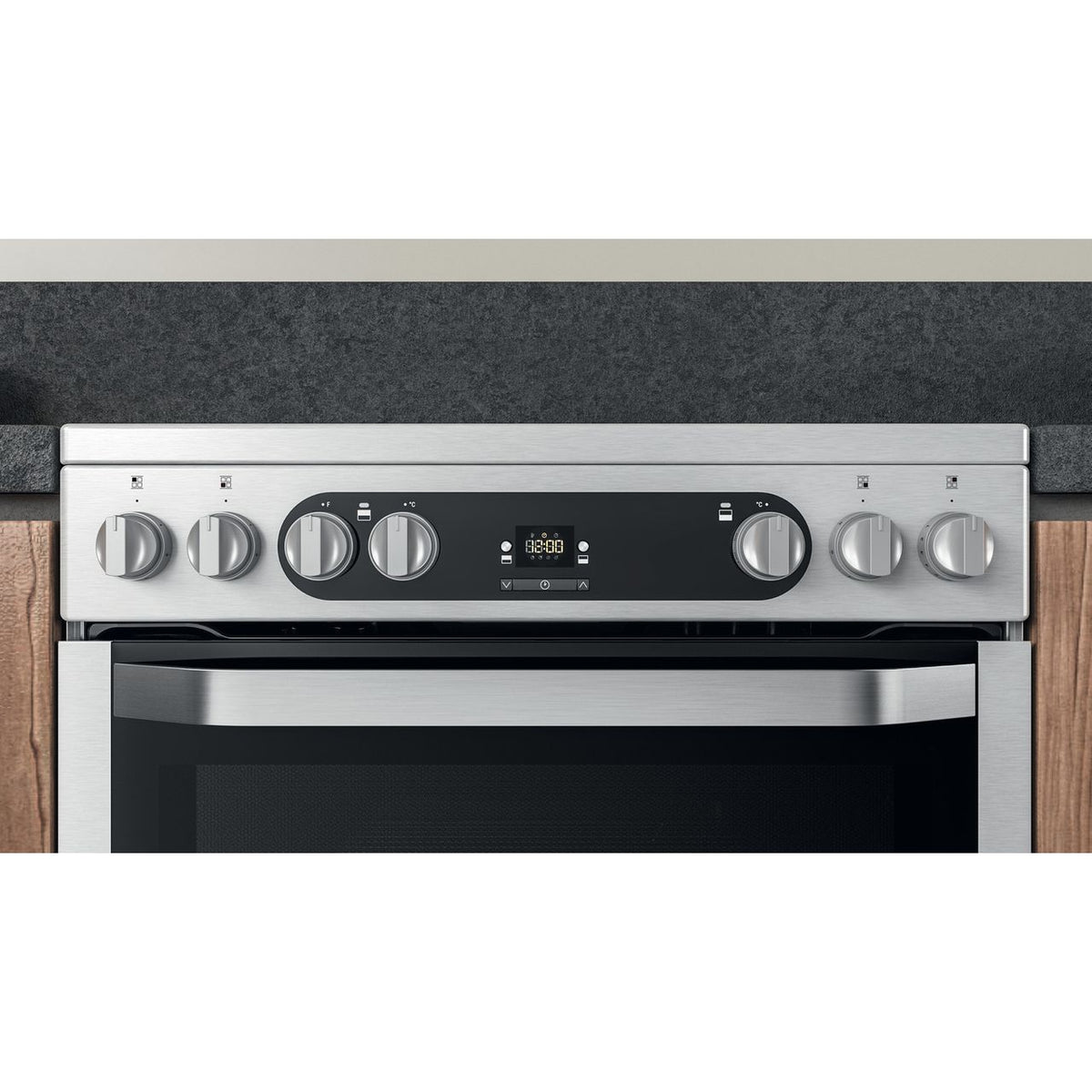 Hotpoint HDM67V9HCX-UK Electric Cooker with Ceramic Hob - Silver - A-A Rated