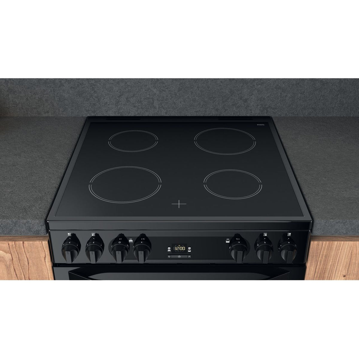 Hotpoint HDM67V92HCB-UK Electric Cooker with Ceramic Hob - Black - A-A Rated