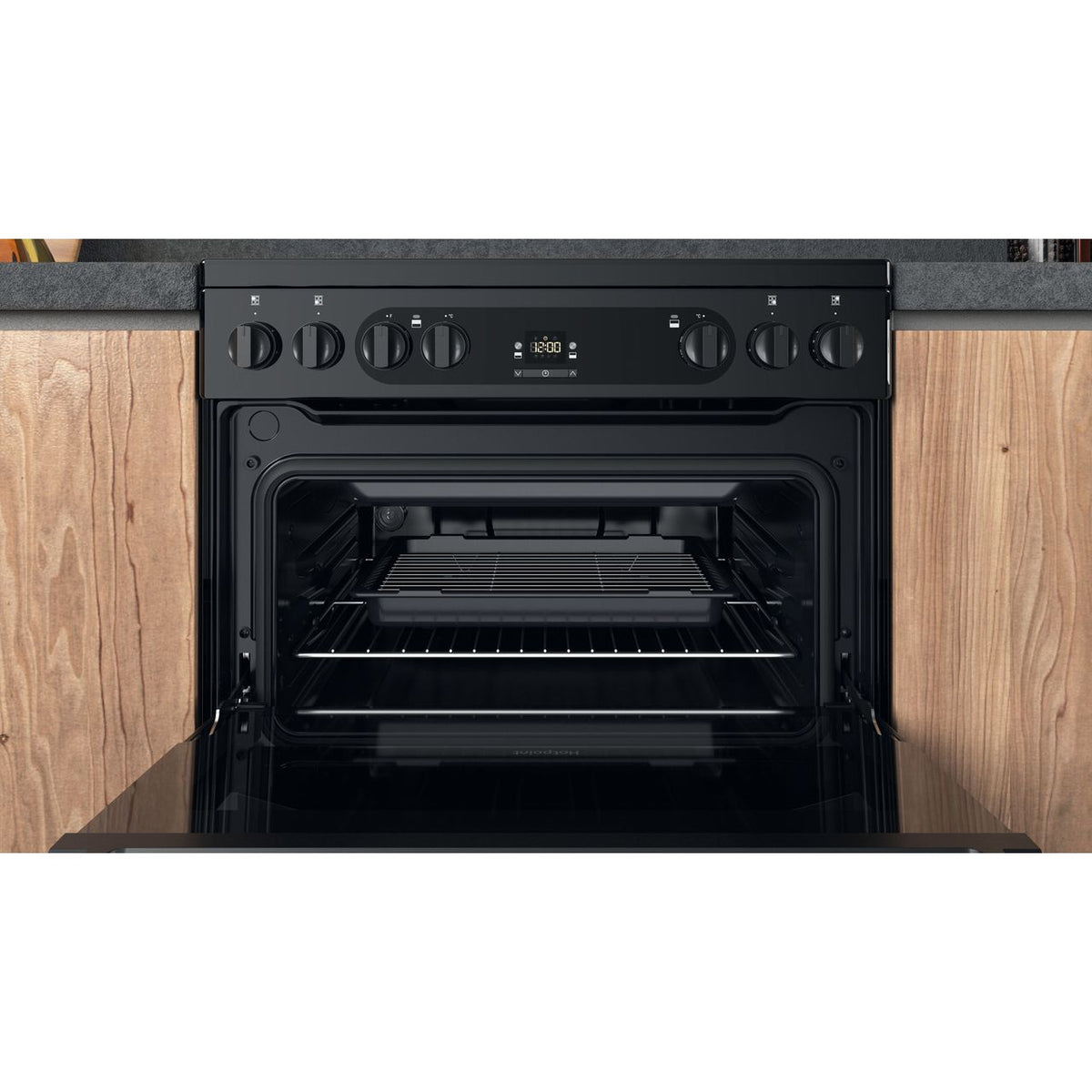 Hotpoint HDM67V92HCB-UK Electric Cooker with Ceramic Hob - Black - A-A Rated