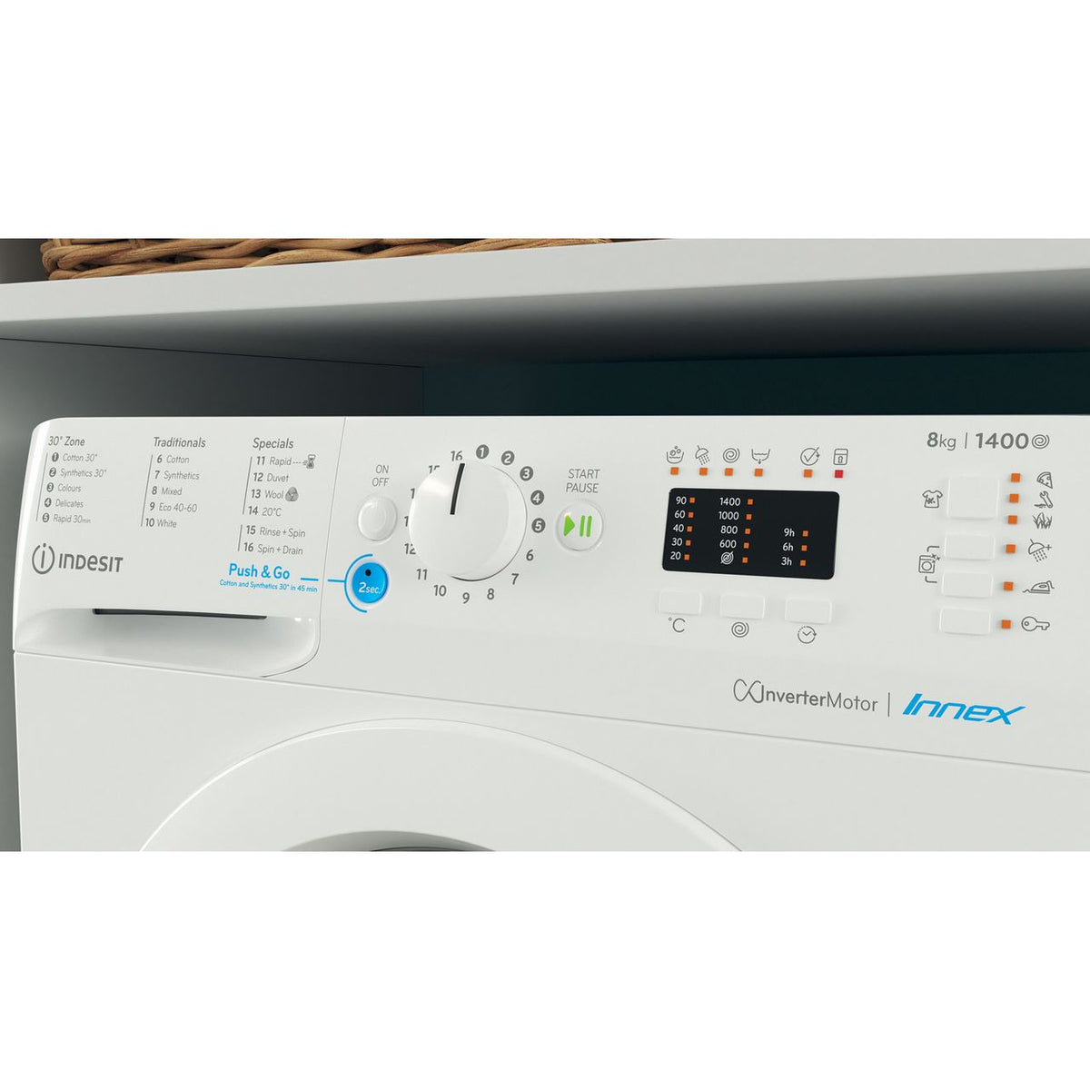 Indesit Innex BWA81485XWUKN 8kg Washing Machine with 1400 rpm - White - B Rated