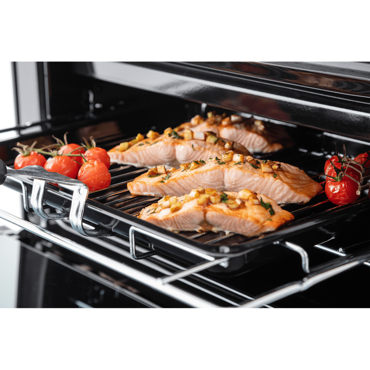 Rangemaster Professional Plus 60 PROPL60ECBL-C Electric Cooker with Ceramic Hob - Black - Chrome - A-A Rated