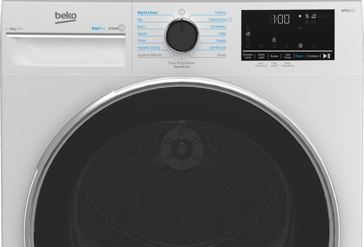 Beko RapiDry™ B5T4823RW 8Kg Heat Pump Tumble Dryer - White - A++ Rated