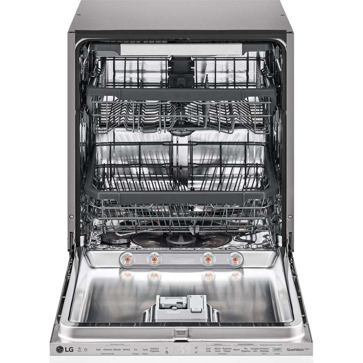 LG TrueSteam™ QuadWash™ DB325TXS Wifi Connected Fully Integrated Standard Dishwasher - Stainless Steel Control Panel with Fixed Door Fixing Kit - E Rated