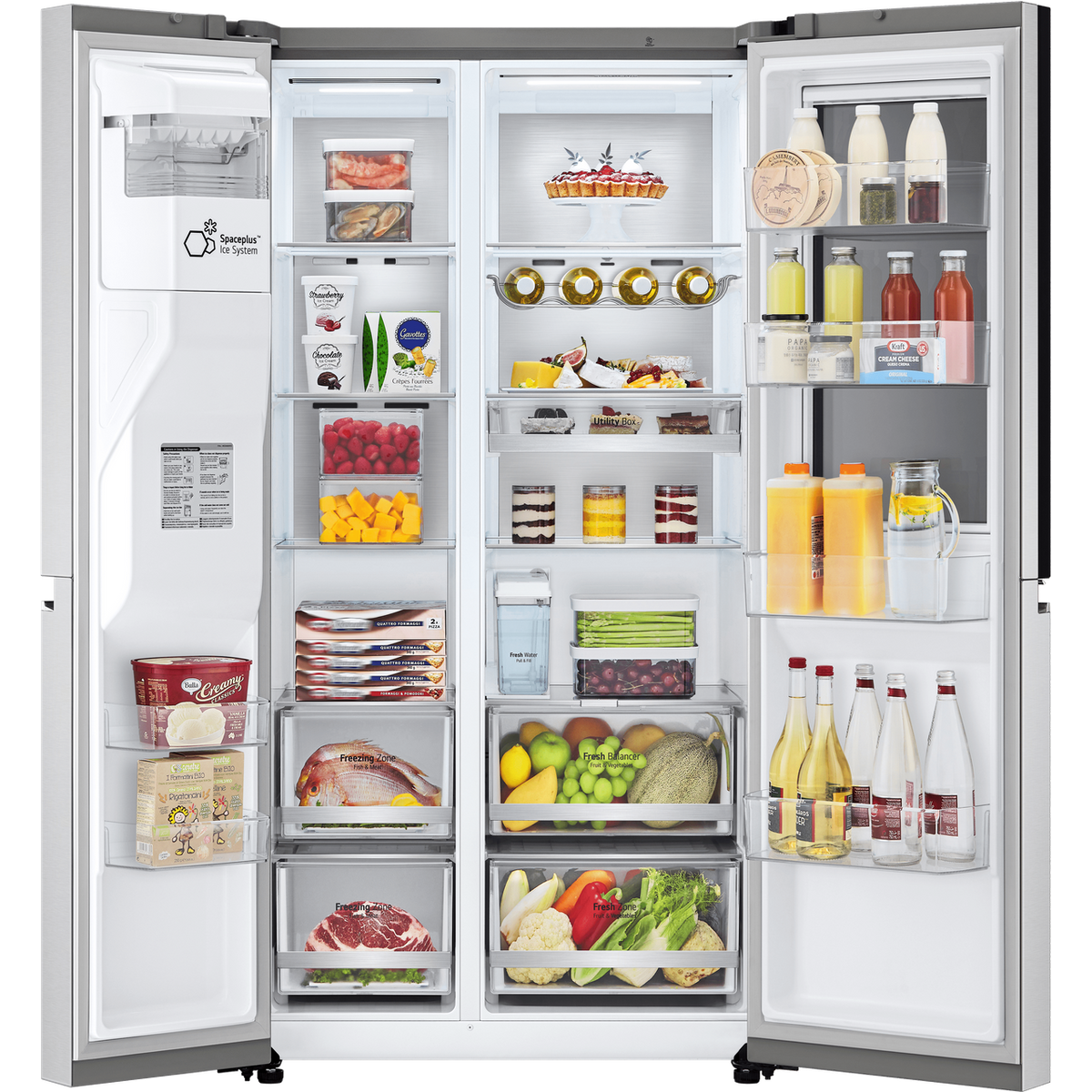 LG GSXV91BSAE Wifi Connected Non-Plumbed American Fridge Freezer with InstaView™ ThinQ™, UVnano™ Tech, NatureFRESH™