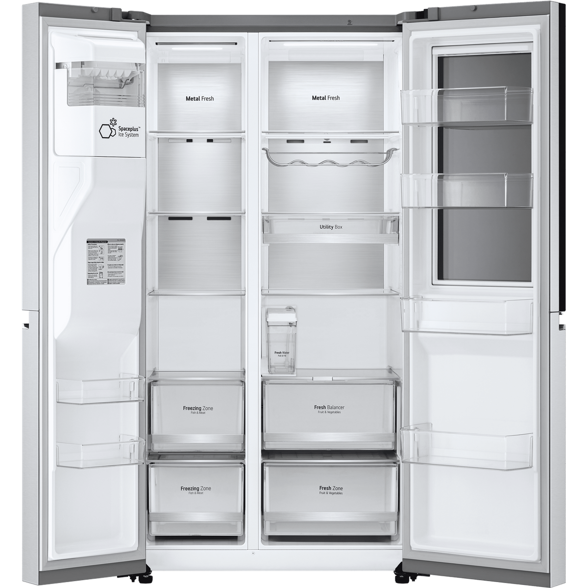 LG GSXV91BSAE Wifi Connected Non-Plumbed American Fridge Freezer with InstaView™ ThinQ™, UVnano™ Tech, NatureFRESH™