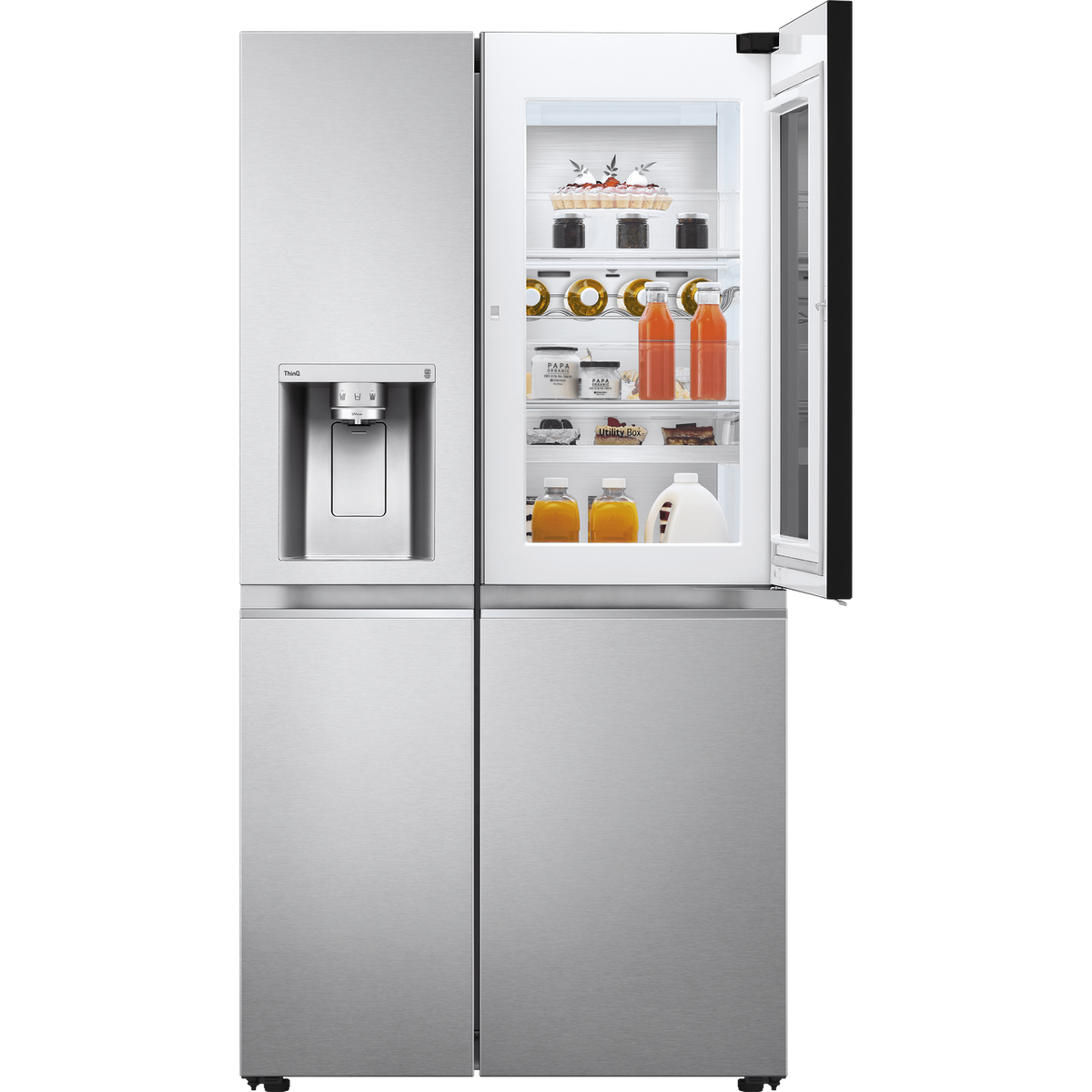 LG GSXV91BSAE Wifi Connected Non-Plumbed American Fridge Freezer with InstaView™ ThinQ™, UVnano™ Tech, NatureFRESH™