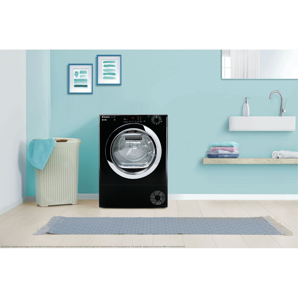 Candy Smart Pro CSOEH9A2DCEB 9Kg Heat Pump Tumble Dryer - Black - A++ Rated