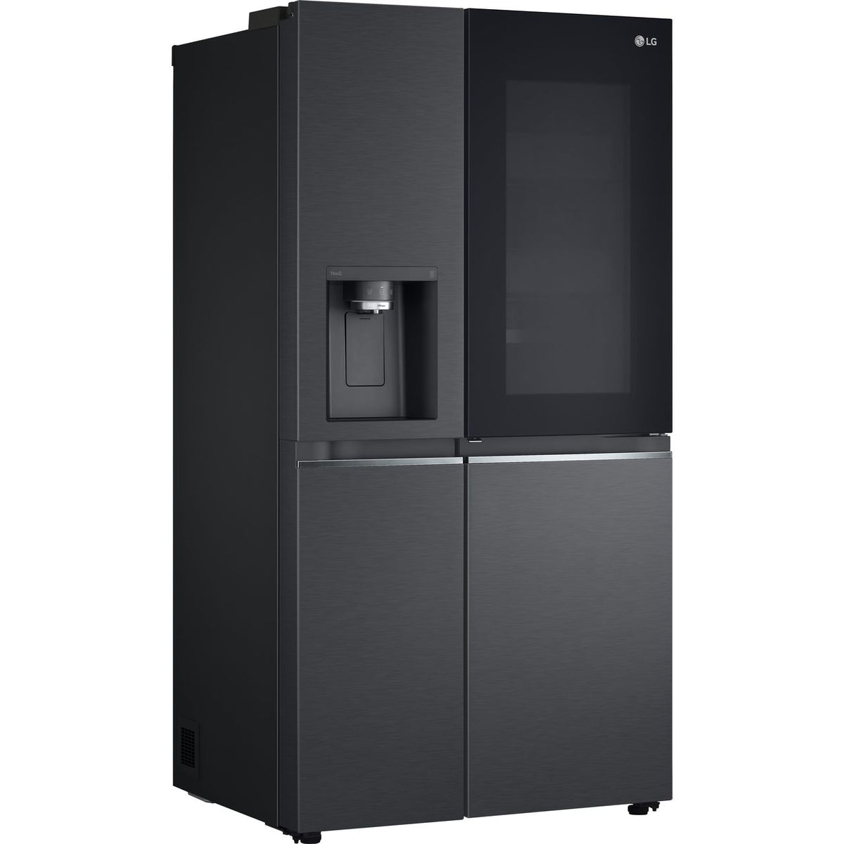 LG InstaView™ ThinQ™ CraftIce™ GSXV90MCDE Wifi Connected Plumbed Frost Free American Fridge Freezer - Black - E Rated