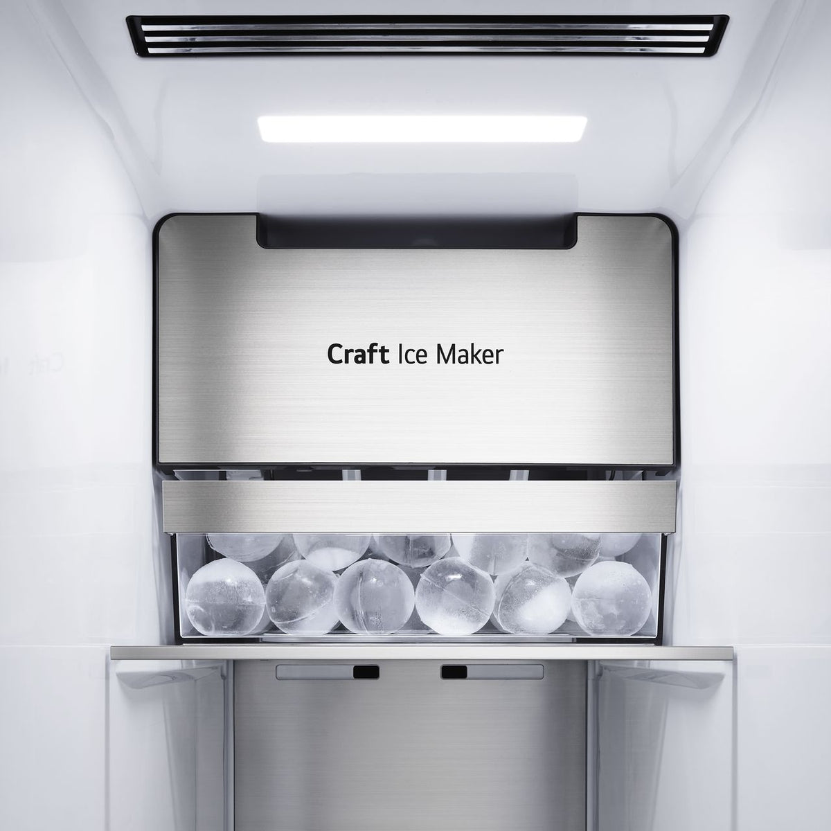 LG InstaView™ ThinQ™ CraftIce™ GSXV90MCDE Wifi Connected Plumbed Frost Free American Fridge Freezer - Black - E Rated