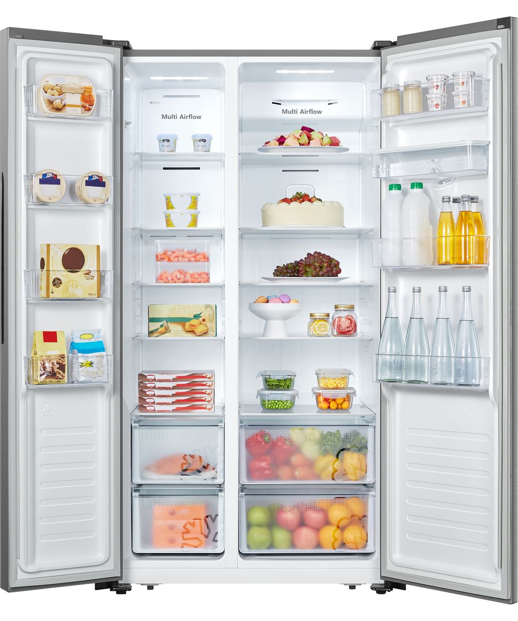 Fridgemaster MS91520ES Total No Frost American Fridge Freezer - Silver - E Rated