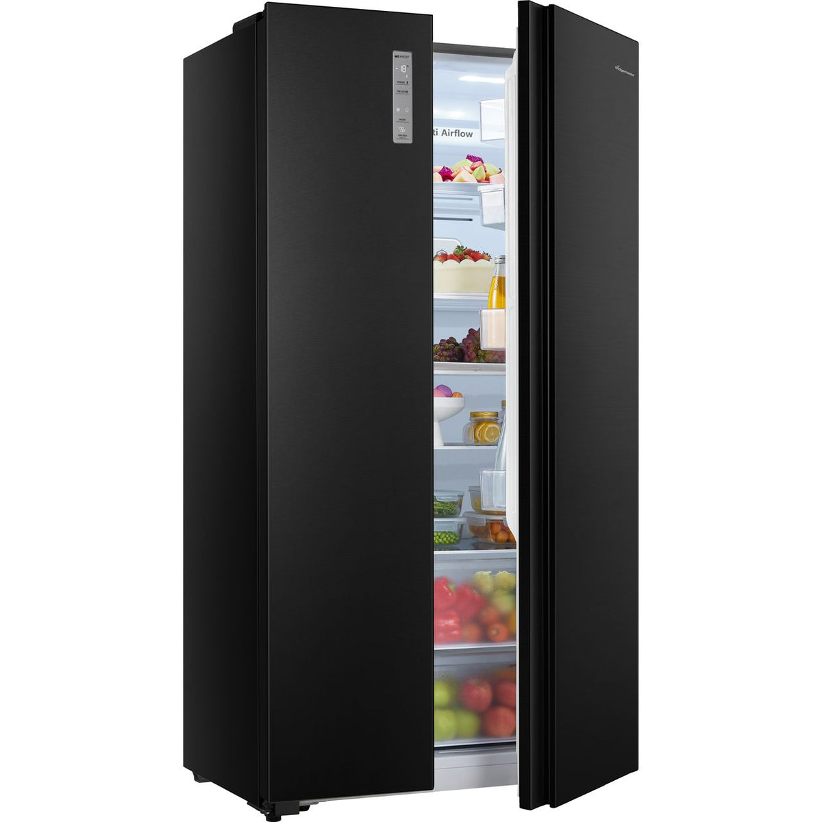 Fridgemaster MS91520BFF Frost Free American Fridge Freezer - Black - F Rated