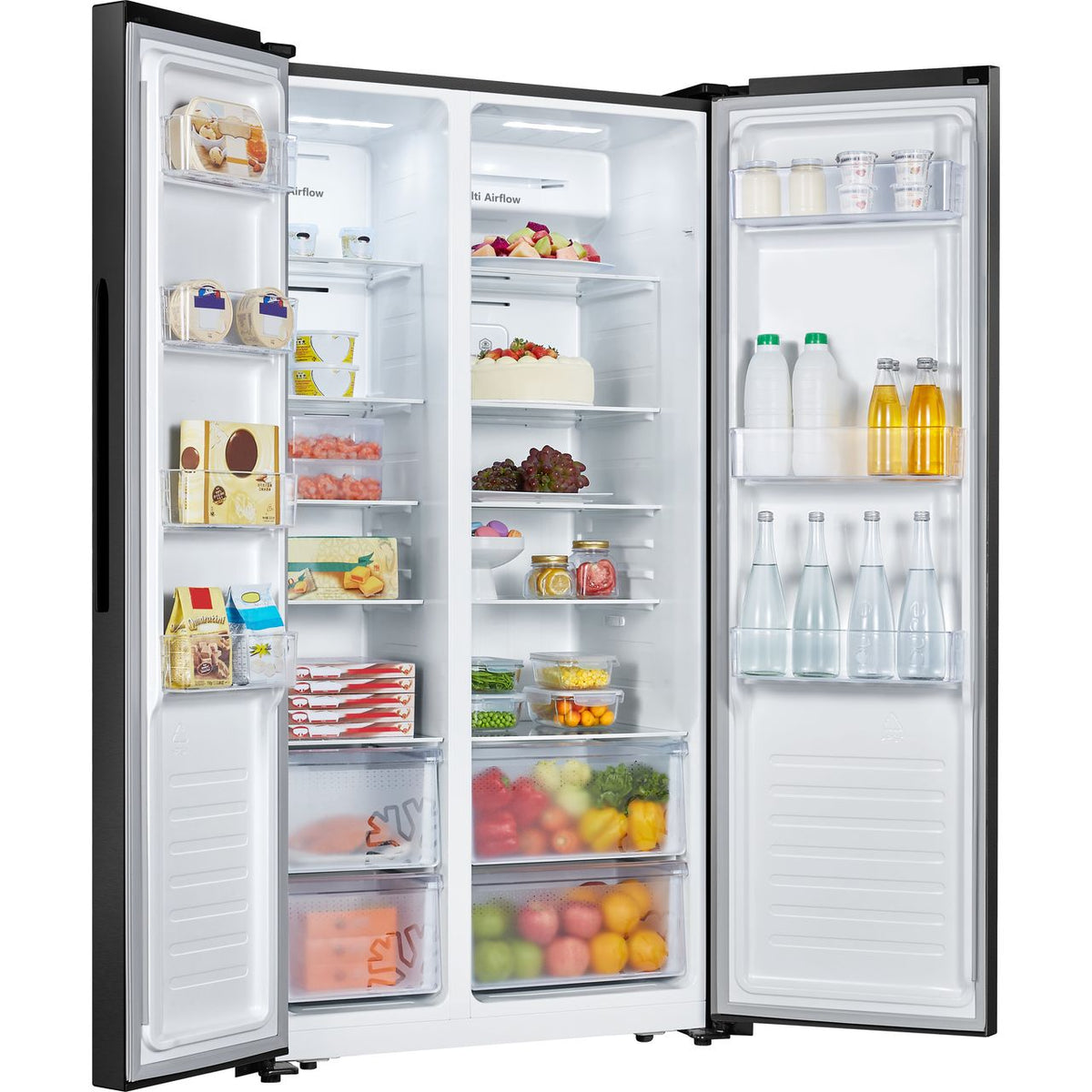 Fridgemaster MS91520BFF Frost Free American Fridge Freezer - Black - F Rated