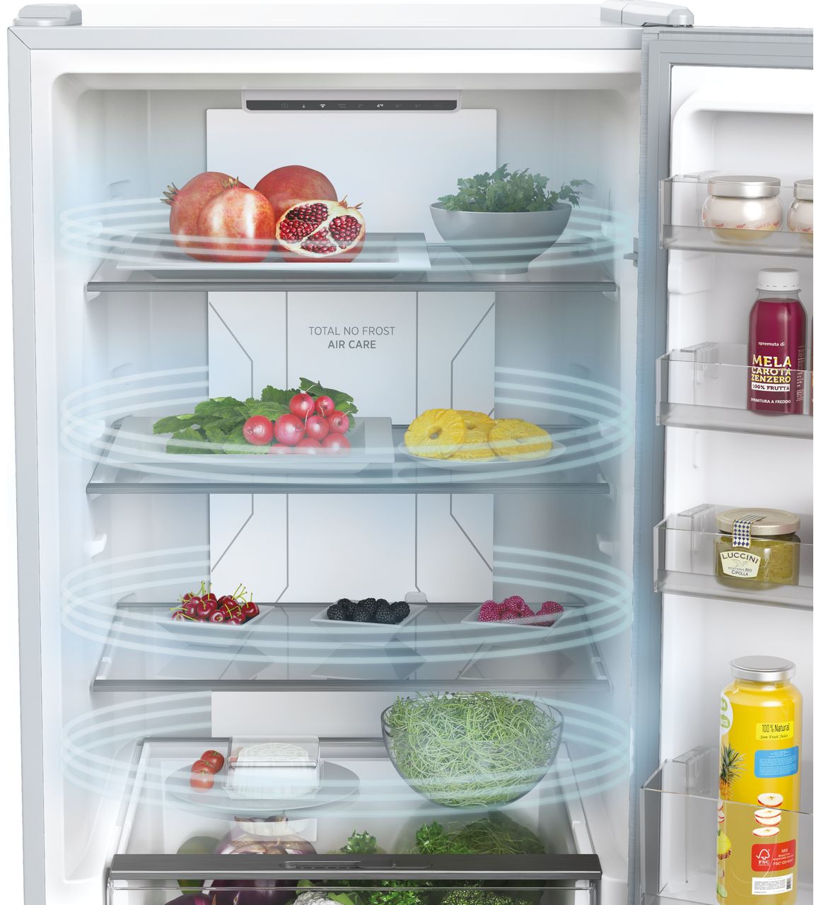 Hoover H-FRIDGE 500 HOCE4T618ESK Wifi Connected 60-40 Total No Frost Fridge Freezer - Silver - E Rated