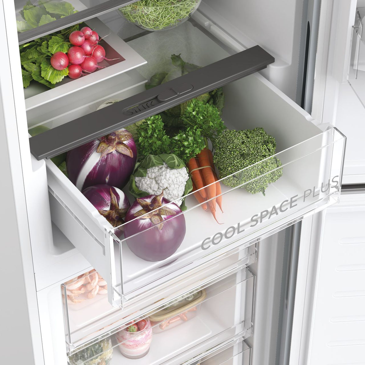 Hoover H-FRIDGE 500 HOCE4T618ESK Wifi Connected 60-40 Total No Frost Fridge Freezer - Silver - E Rated