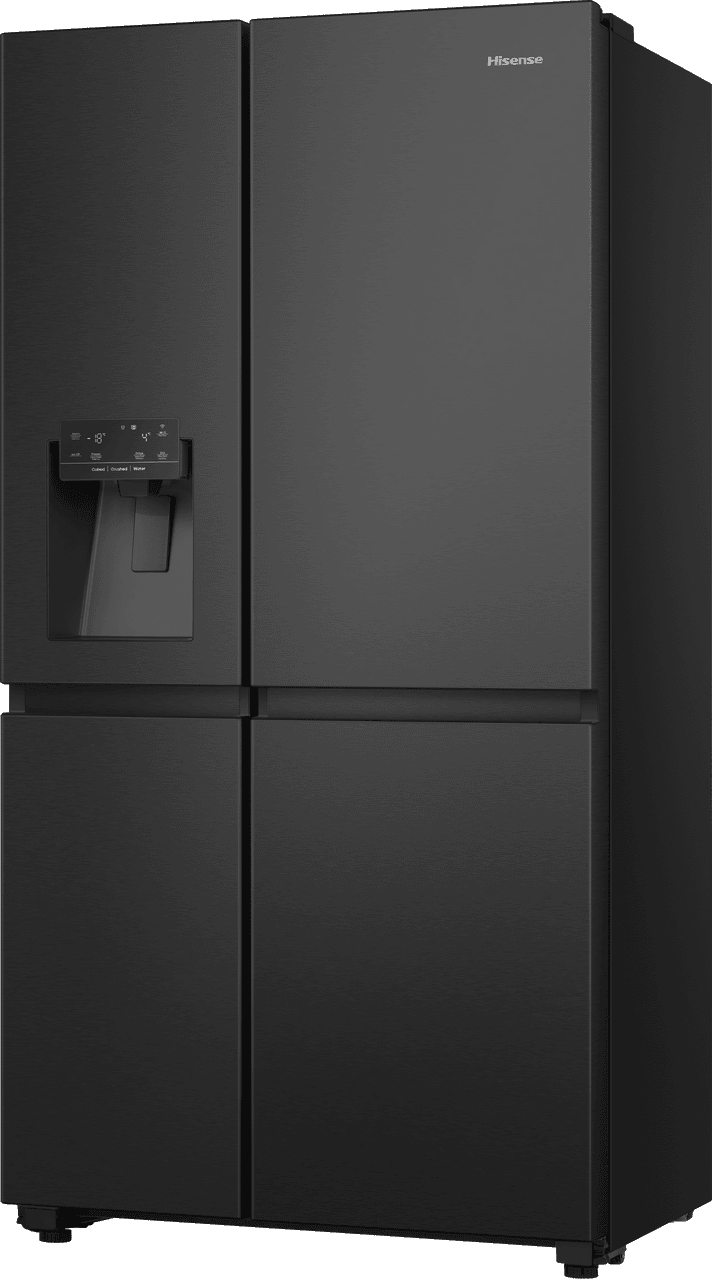 Hisense RS818N4IFE Wifi Connected Plumbed Total No Frost American Fridge Freezer - Black Stainless Steel - E Rated