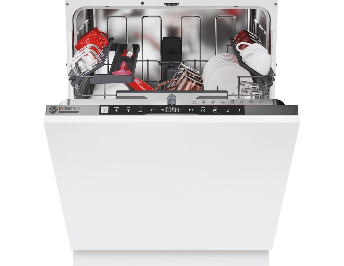 Hoover H-DISH 500 HI5C6F0S-80 Fully Integrated Standard Dishwasher - Silver Control Panel - C Rated