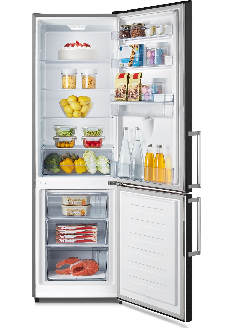 Fridgemaster MC55265DEB 70-30 Fridge Freezer - Black - E Rated