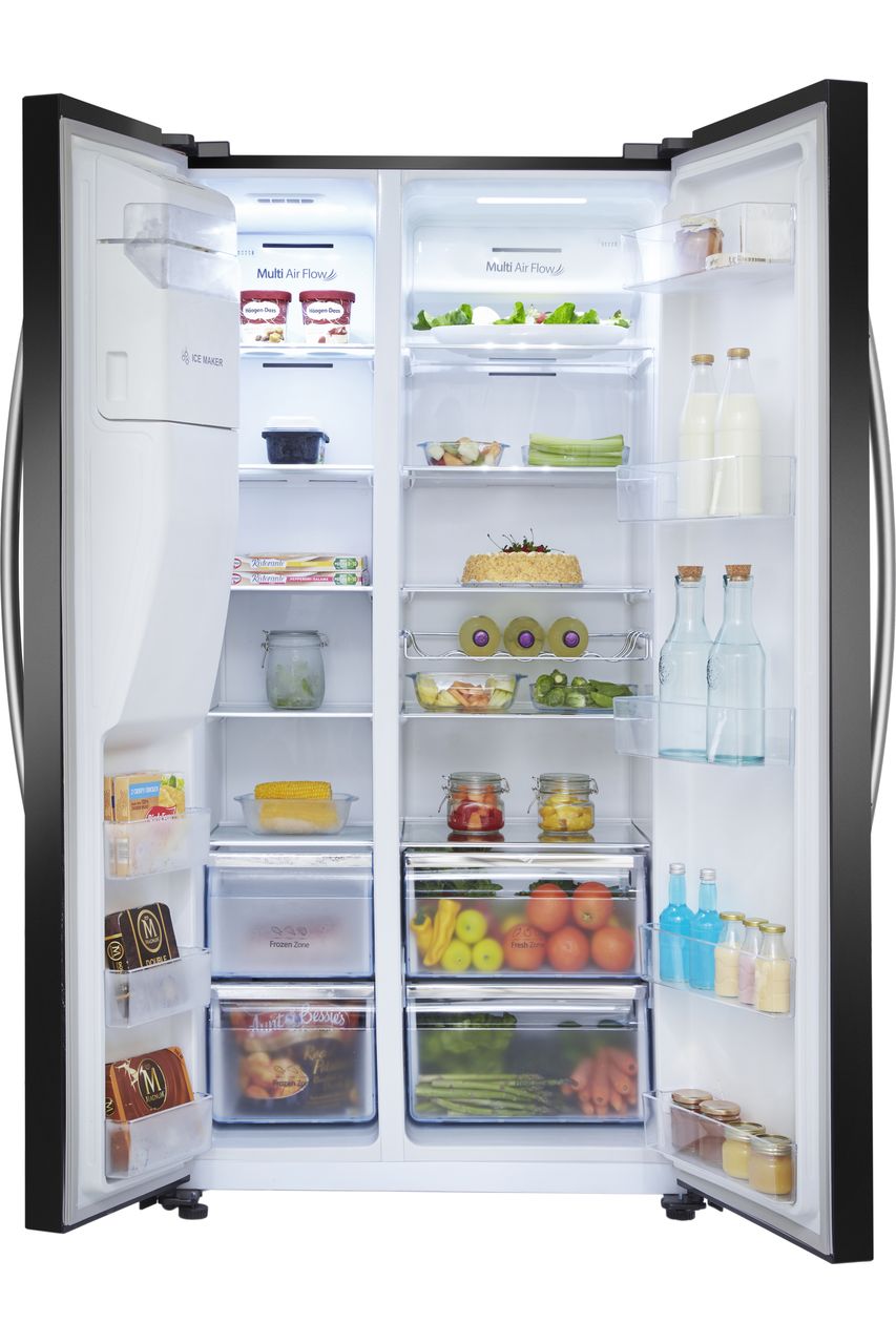 Hisense RS694N4IBE Total No Frost American Fridge Freezer - Black - E Rated