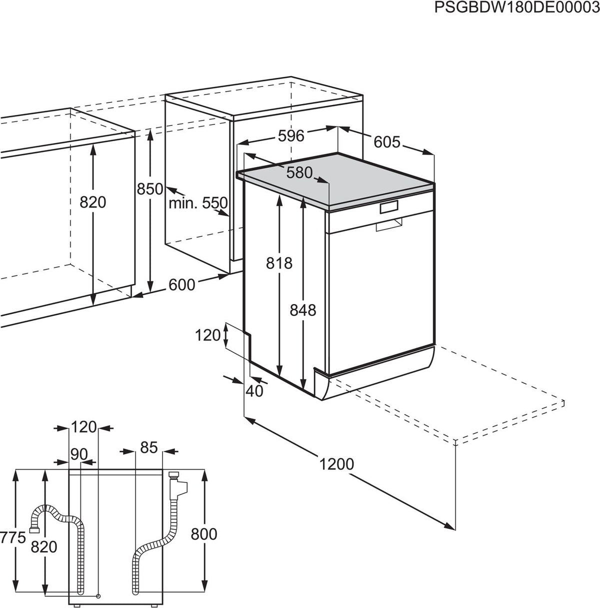 AEG FFB74707PM Standard Dishwasher - Stainless Steel - C Rated