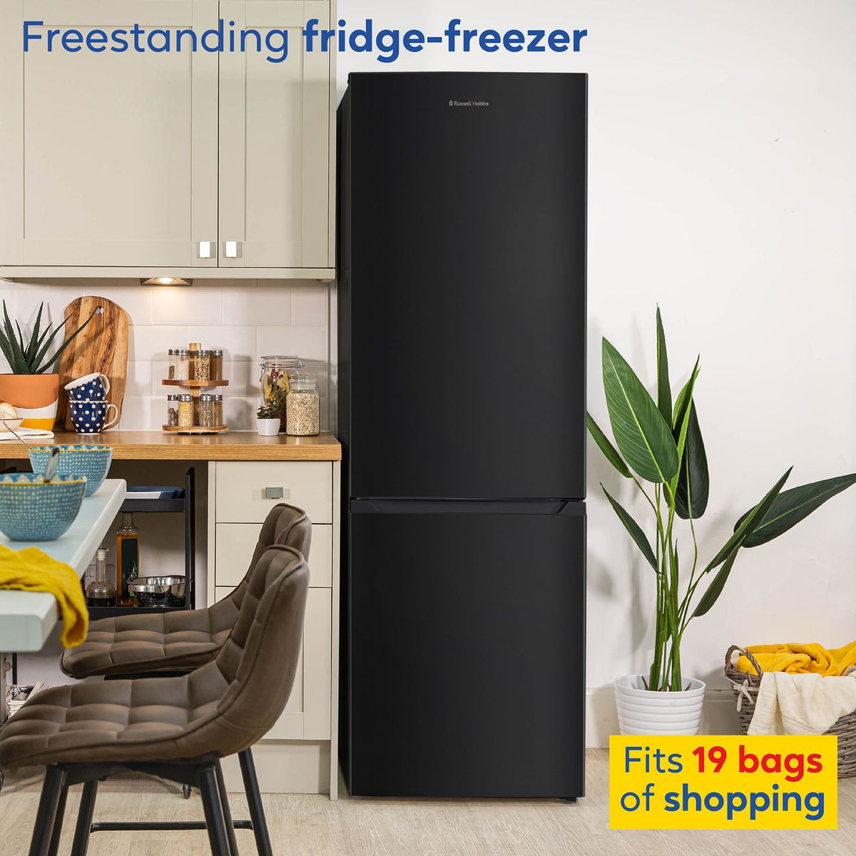 Russell Hobbs RH186FFFF60B 60-40 Total No Frost Fridge Freezer - Black - E Rated