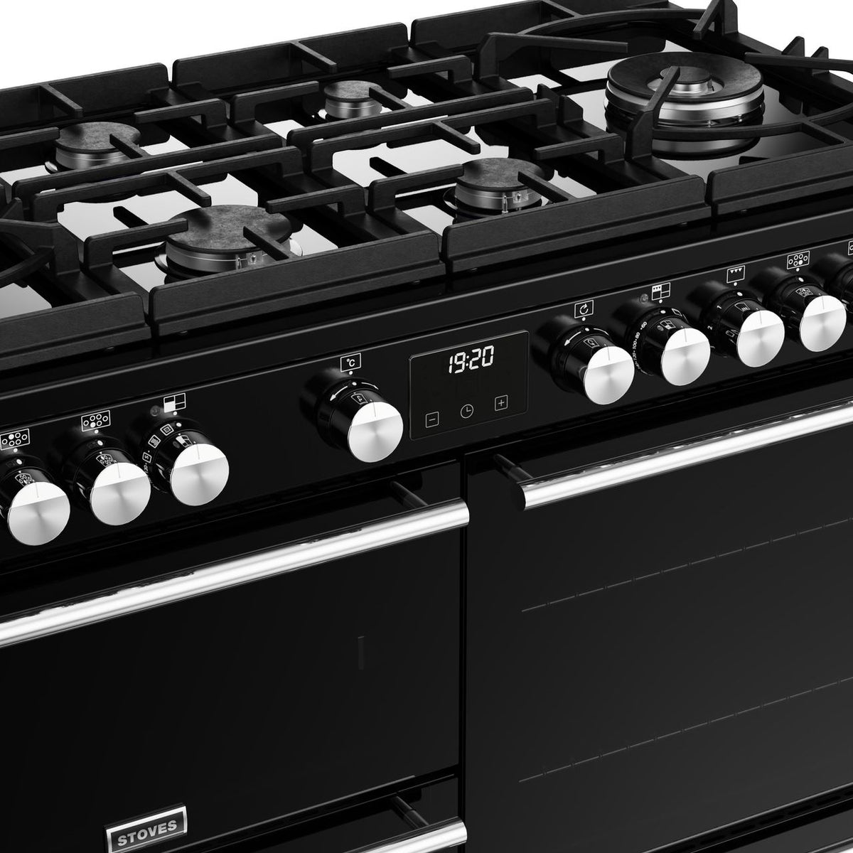 Stoves Precision Deluxe ST DX PREC D1100DF GTG BK 110cm Dual Fuel Range Cooker - Black - A Rated