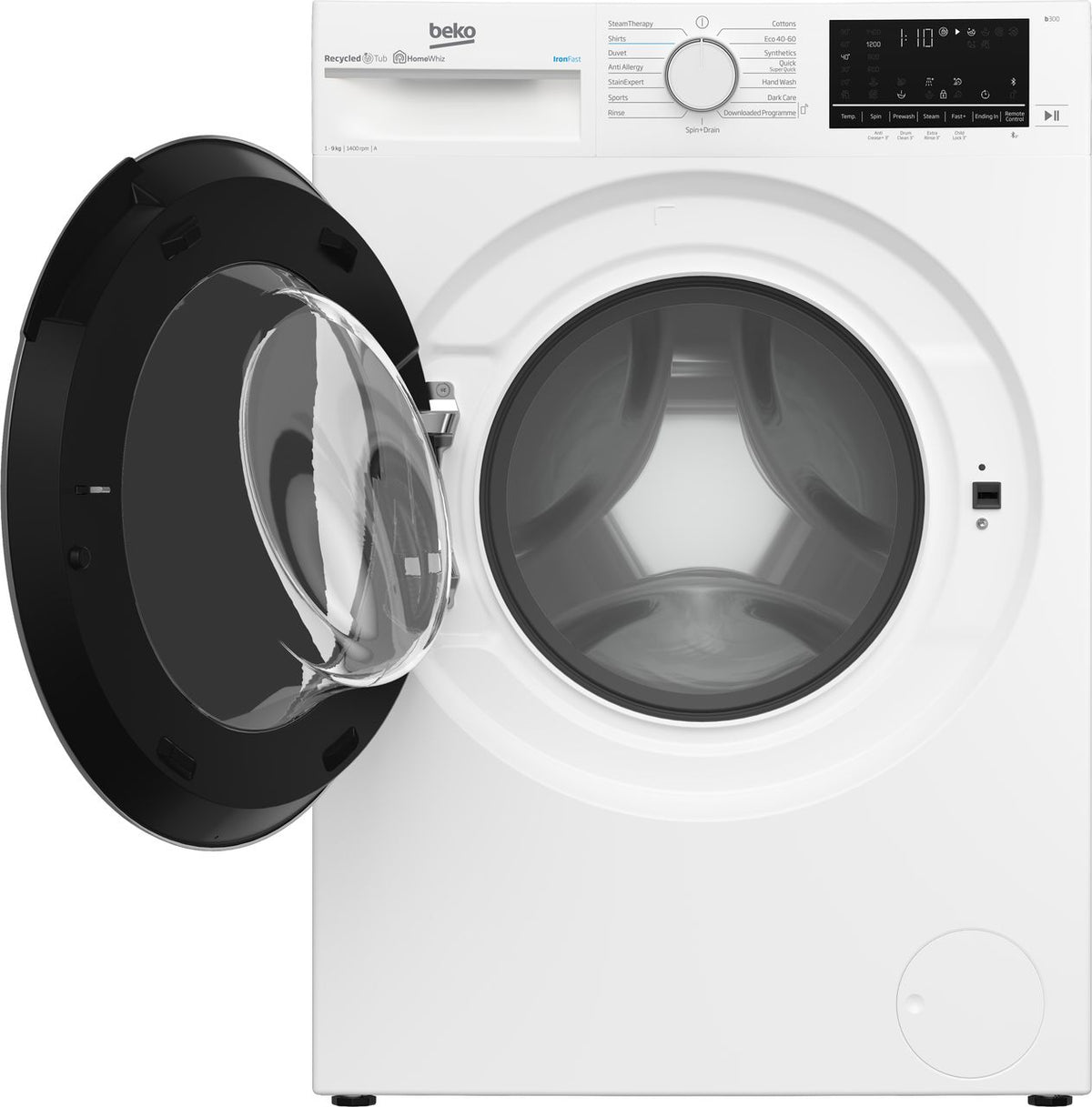 Beko IronFast RecycledTub® B3W5941IW 9kg Washing Machine with 1400 rpm - White - A Rated