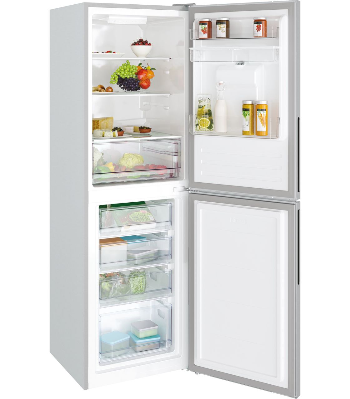 Candy CCT3L517FWSK 50-50 Fridge Freezer - Silver - F Rated