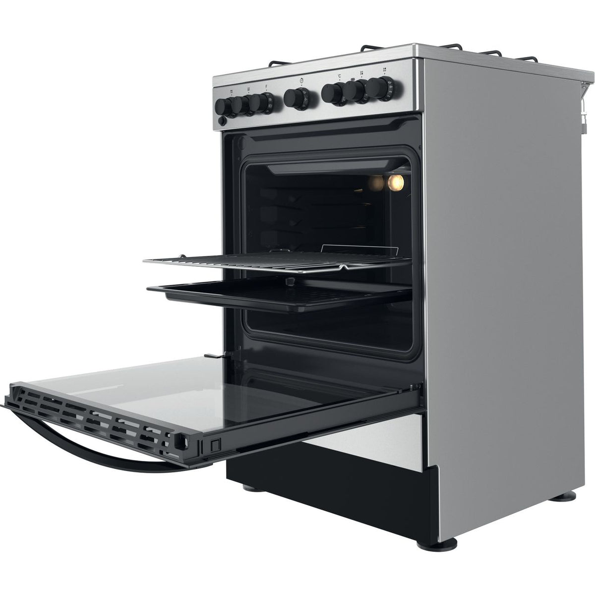 Indesit IS67G5PHX-UK Dual Fuel Cooker - Inox - A Rated