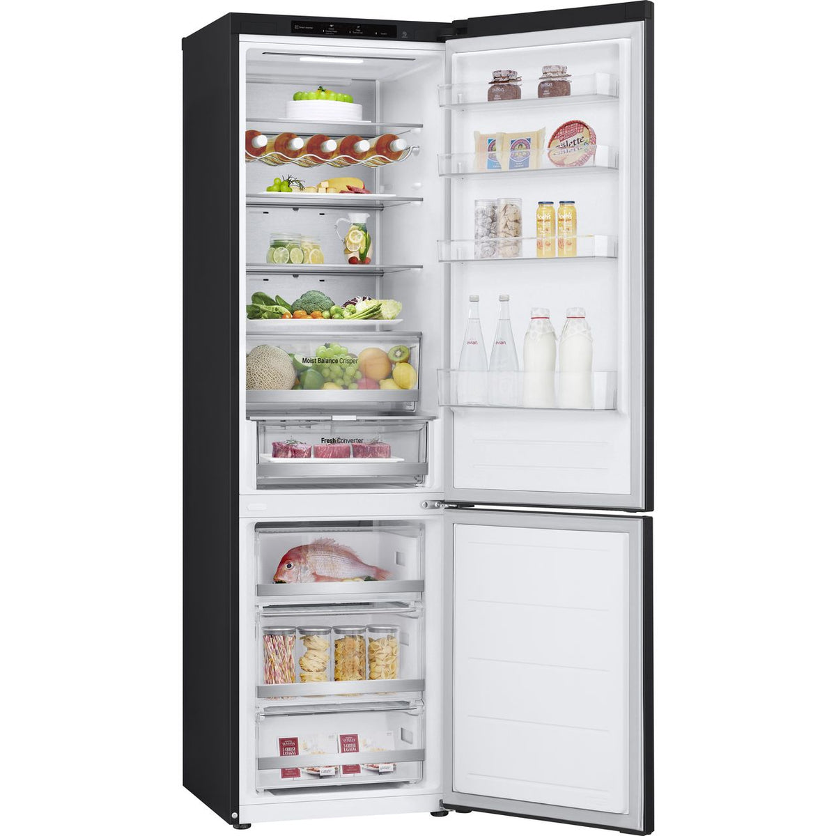 LG NatureFRESH™ GBV5240CEP 70-30 Frost Free Fridge Freezer - Black - C Rated