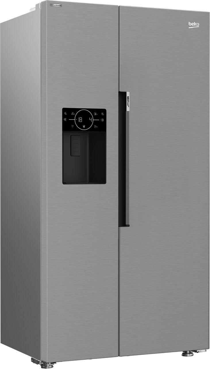 Beko HarvestFresh™ ASP342VPS Plumbed Frost Free American Fridge Freezer - Stainless Steel Effect - E Rated