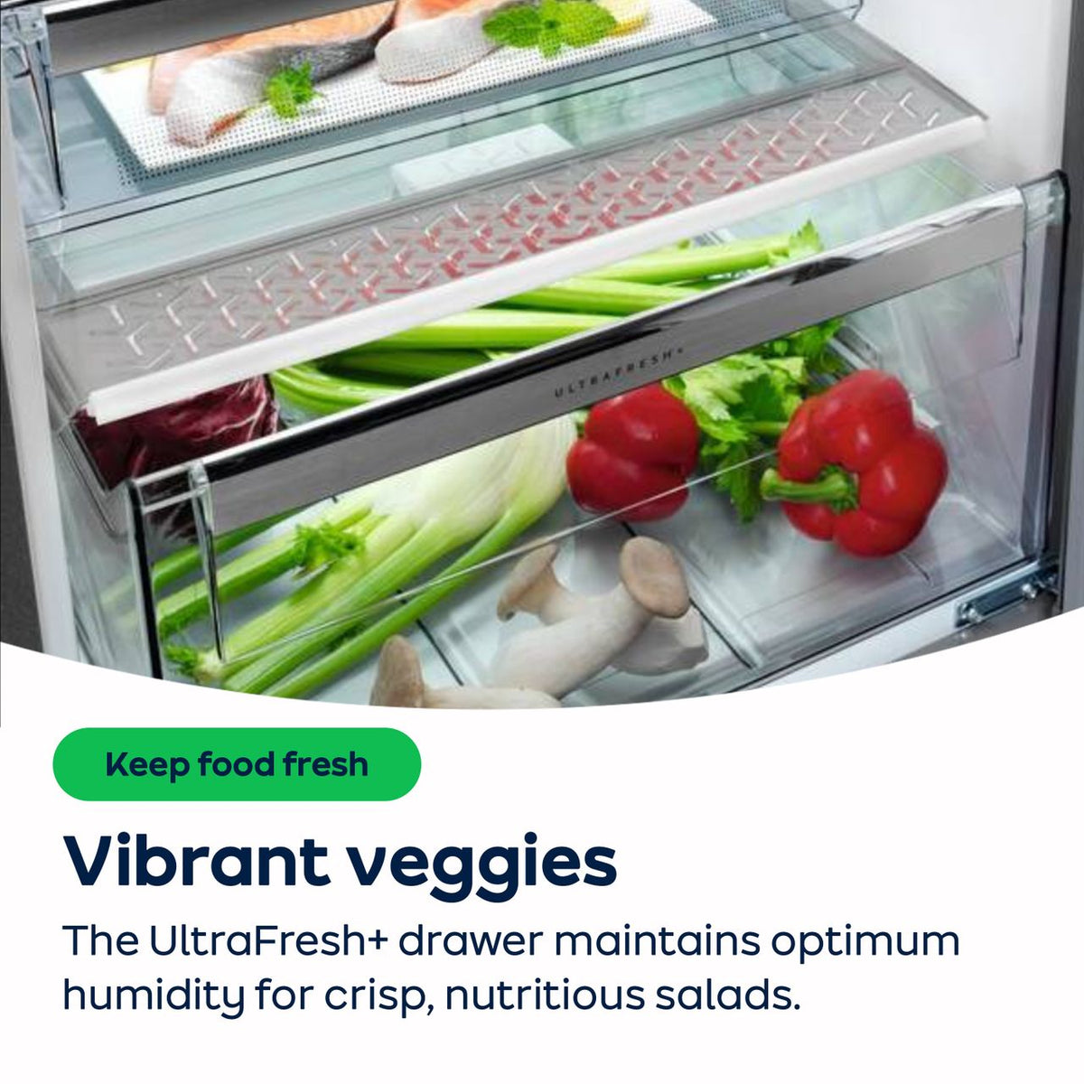 AEG 7000 UltraFresh+ RCB732E3MX 60-40 Total No Frost Fridge Freezer - Stainless Steel - E Rated