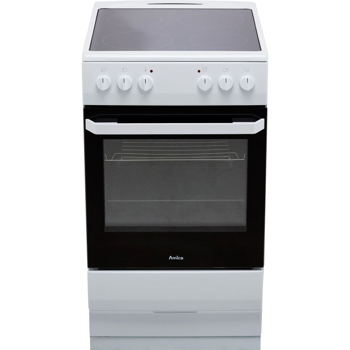 Amica AFC1530WH 50cm Electric Cooker with Ceramic Hob - White - A Rated