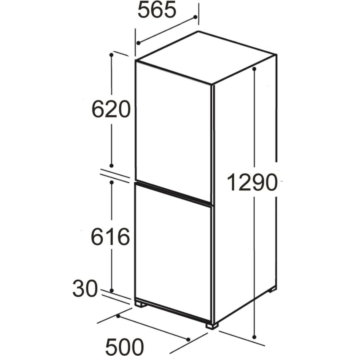 Amica FK1964 50-50 Fridge Freezer - White - F Rated