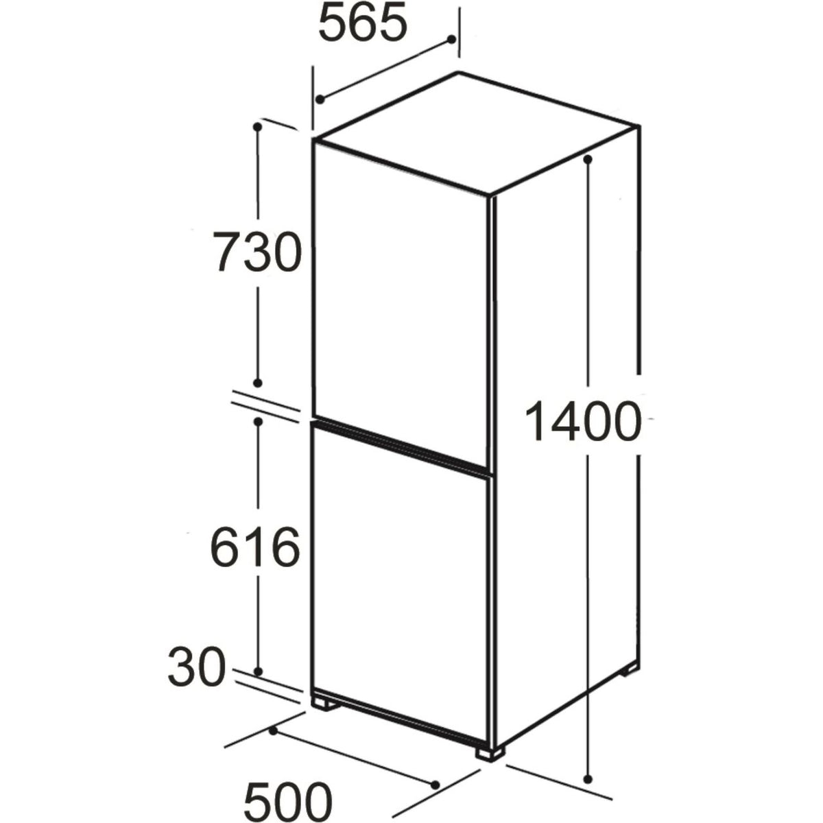 Amica FK1974 50-50 Fridge Freezer - White - F Rated