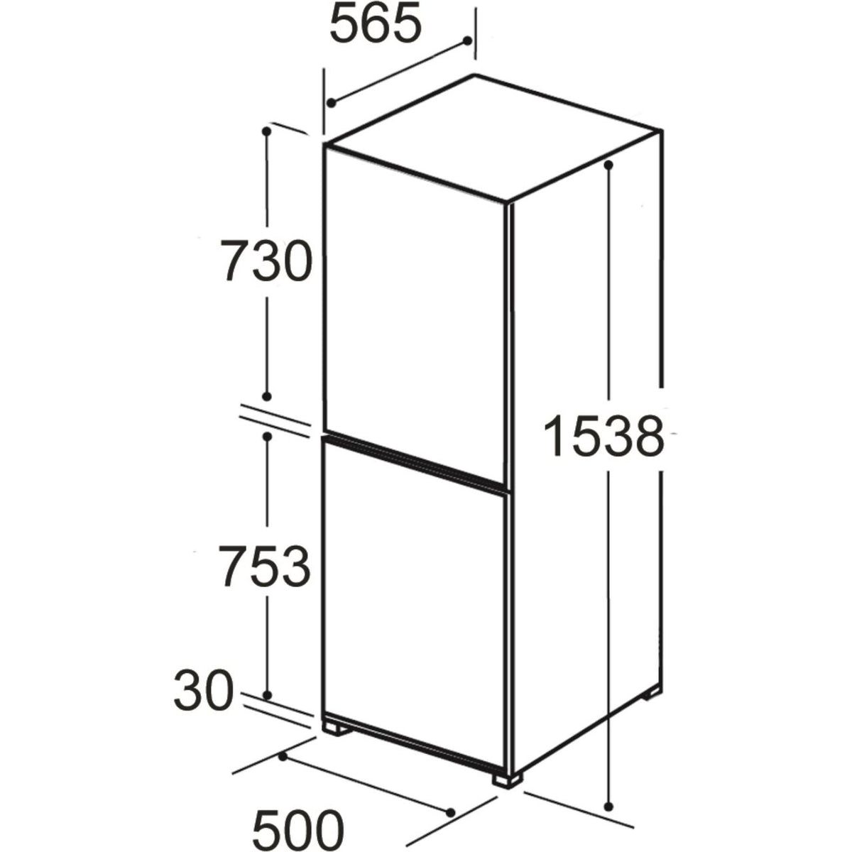 Amica FK1984 50-50 Fridge Freezer - White - F Rated