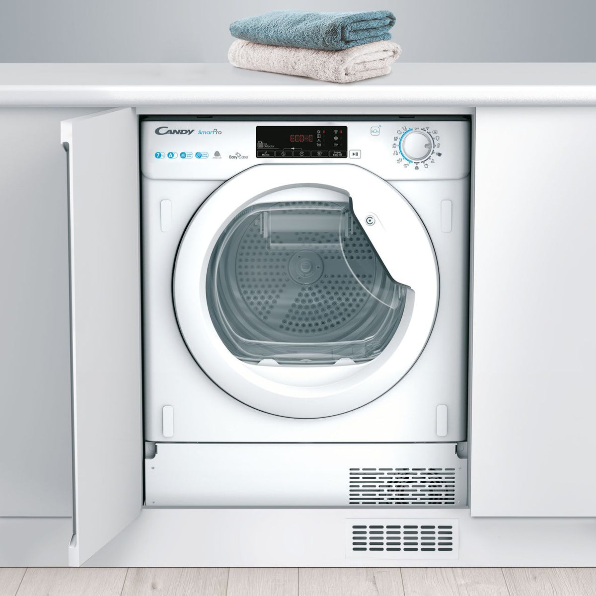 Candy BCTDH7A1TE Integrated Wifi Connected 7Kg Heat Pump Tumble Dryer - White - A+ Rated