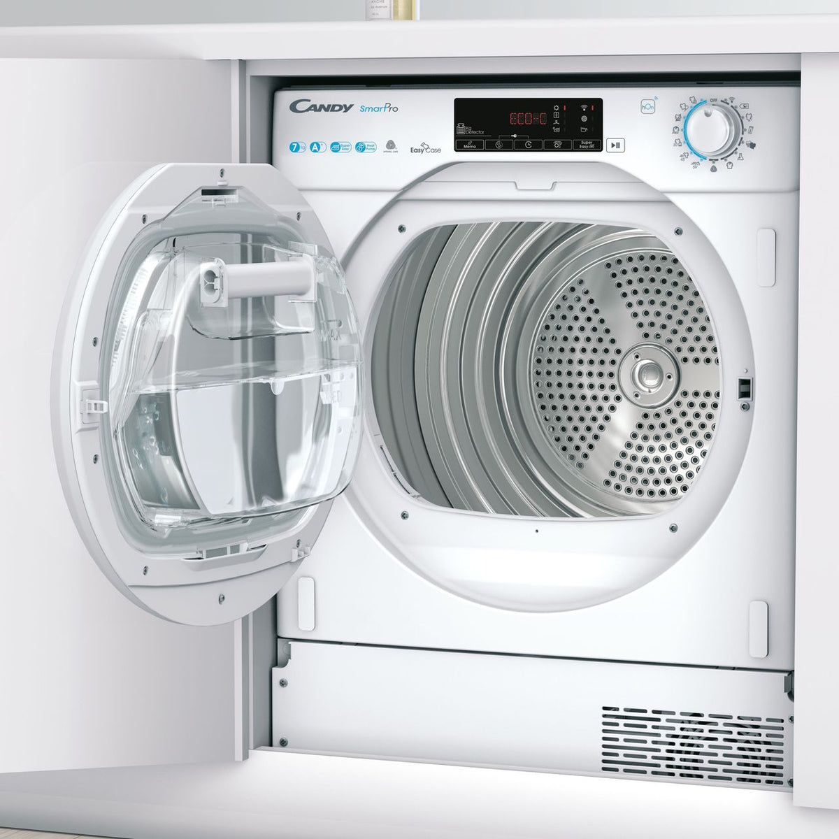 Candy BCTDH7A1TE Integrated Wifi Connected 7Kg Heat Pump Tumble Dryer - White - A+ Rated