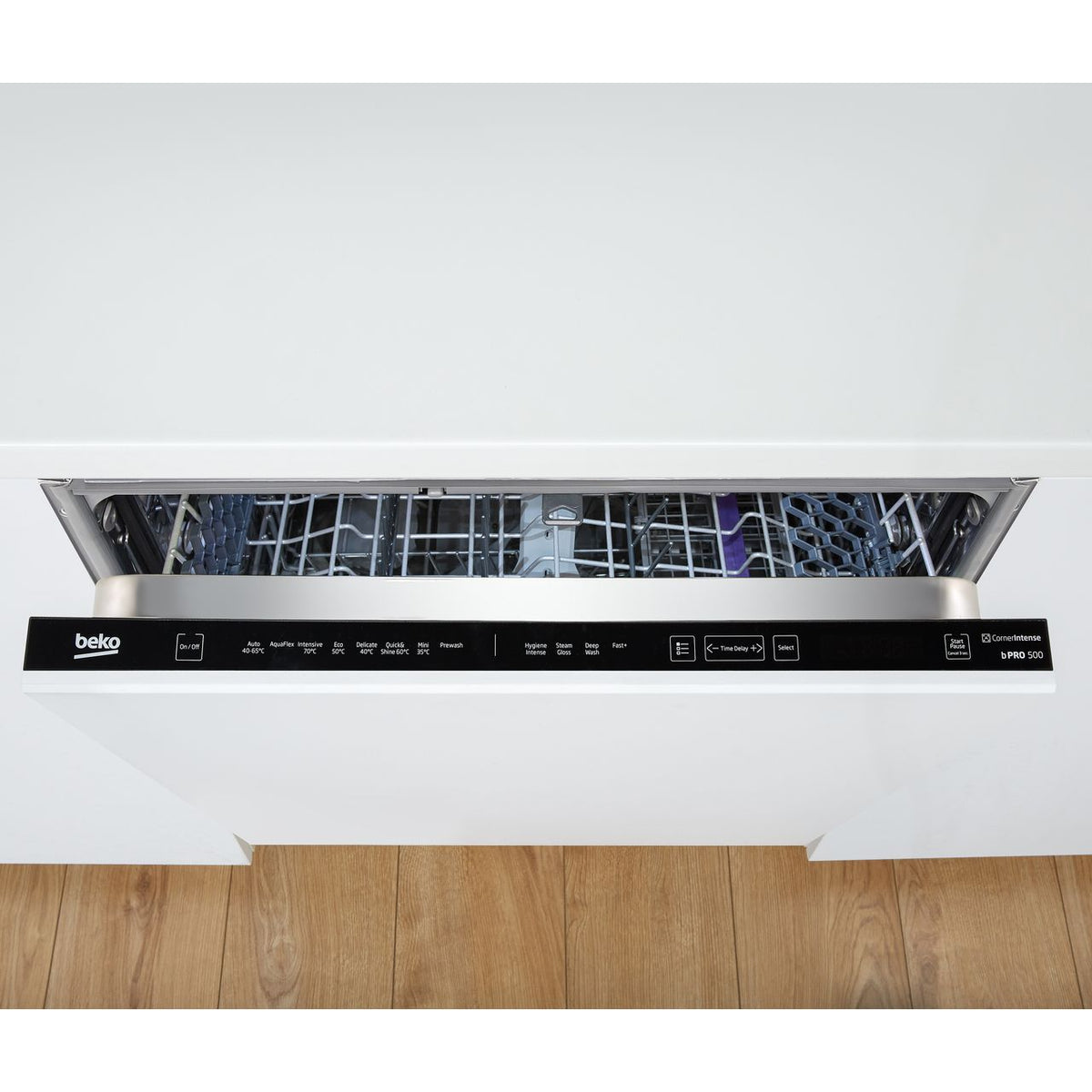 Beko BDIN38650C Fully Integrated Standard Dishwasher - White Control Panel with Fixed Door Fixing Kit - B Rated