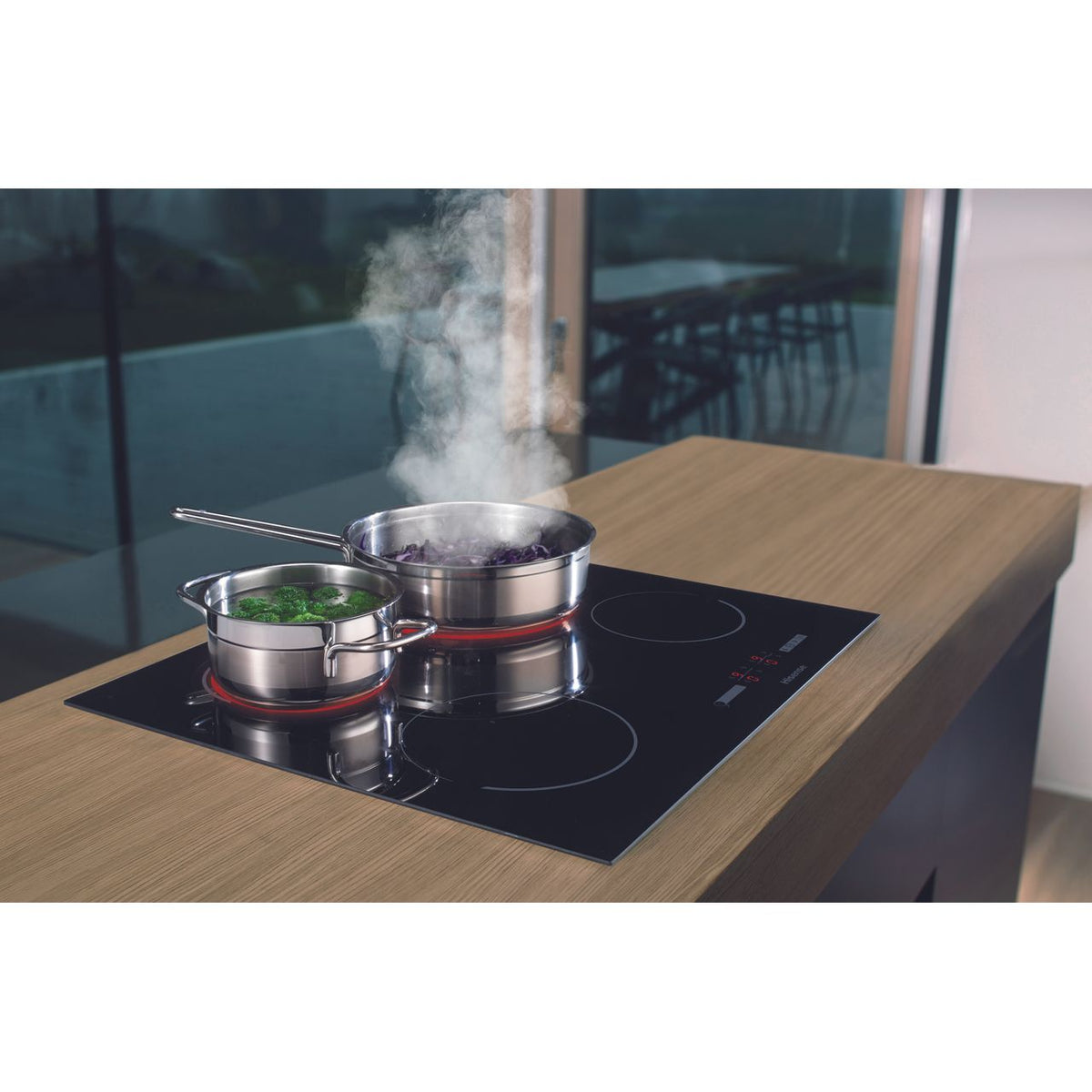 Hisense BI6095CGUK Built In Electric Double Oven and Ceramic Hob Pack - Black - A-A Rated