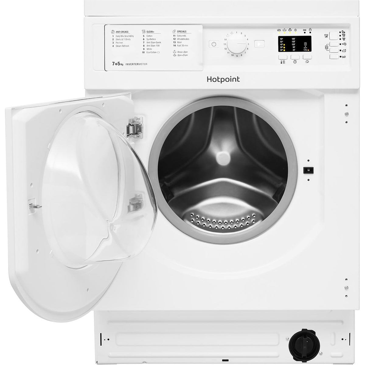 Hotpoint BIWDHG75148UKN Integrated 7Kg - 5Kg Washer Dryer with 1400 rpm - White - E Rated