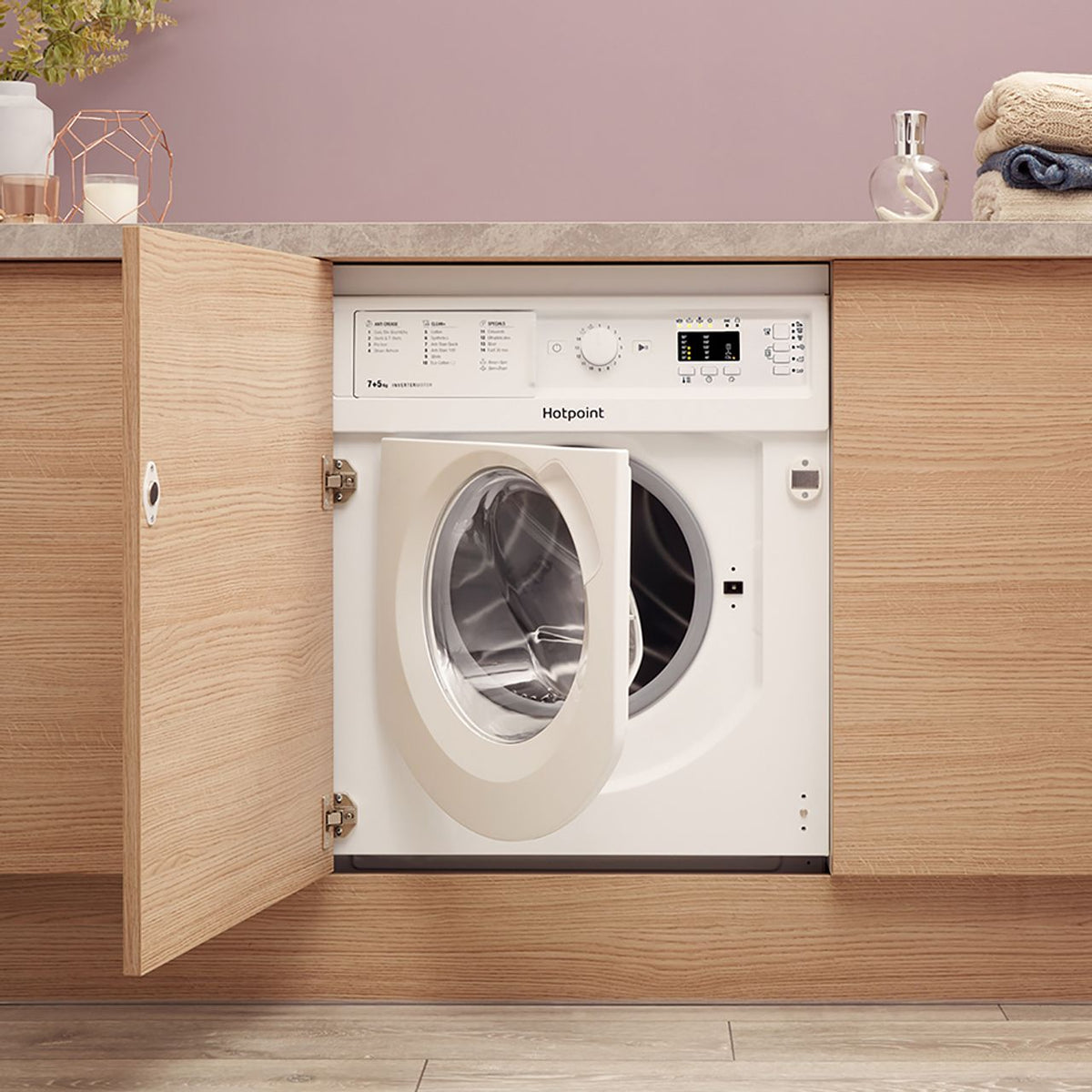 Hotpoint BIWDHG75148UKN Integrated 7Kg - 5Kg Washer Dryer with 1400 rpm - White - E Rated